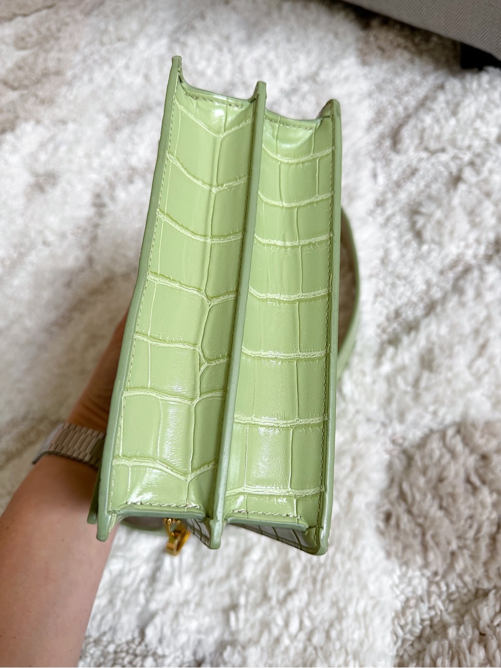 JW PEI green croc embossed shoulder crossbody bag - Picture 7 of 13